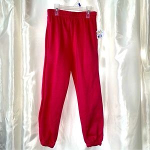 NWT Girls Pink Super Soft & Warm Sweatpants, Just Like Hanes, Cuffed, 2 Pockets